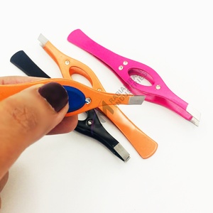 RMI Trending Product 4 Pieces Stainless Steel Powder Coated Eyebrow Slant Straight Pointed Slant Tip Tweezers - Product Image 6