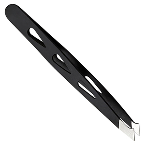 Pince à épiler professionnelle en acier inoxydable à pointe inclinée avec logo personnalisé, durable pour un façonnage précis des sourcils et l'épilation OEM ODM - Product Image 5