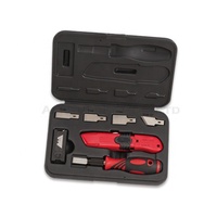 Kit de réparation de pare-brise de voiture Hekeen, grattoir à double poignée, lame de 12 mm, matériau PP rouge, outil d'entretien automobile