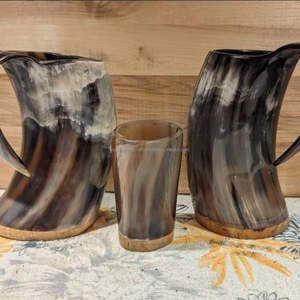Mug artisanal en corne naturelle Trink horn - Product Image 2