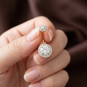 Joyas para piercing de ombligo de oro de 10k, anillo de ombligo con halo y detalles de diamantes, adorno para ombligo para mujer - Product Image 3