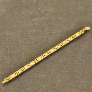 Bracelet en or classique 22 carats pour hommes et femmes, motif texturé, élégant, à porter au quotidien, bijou de poignet - Product Image 3