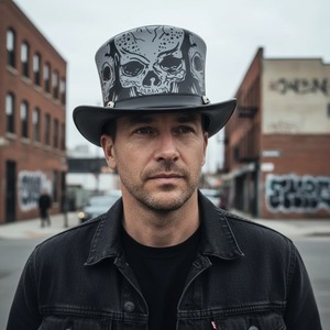 Chapeau haut-de-forme unisexe en cuir, accessoire de mode classique pour hommes et femmes, idéal pour les événements, les fêtes et les tenues costumées - Product Image 6