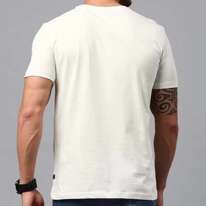 T-shirt rayé blanc et noir pour homme, col rond, coton, décontracté, été, manches courtes, coupe classique, tissu doux, streetwear - Product Image 3