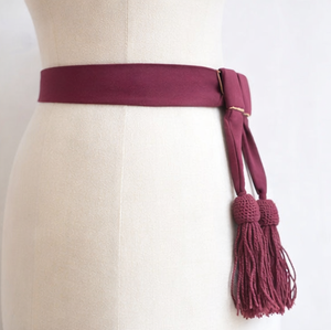 Ceinture de taille rouge cramoisi avec pompons, style cérémonial haut de gamme, ceinture d'épaule et de taille pour robe de cérémonie, accessoires d'uniforme - Product Image 3