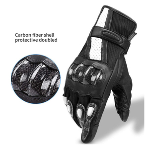Guantes Profesionales para Motocicleta, Reforzados en la Palma, de Cuero, Ligeros, para Conducción y Carreras, con Pantalla Táctil - Product Image 5