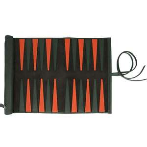 High-Quality Eco-friendly Customized PU Leather Travel <b>Backgammon</b> Rol-Up Box with Engraved Game Board for Parties - Product Image 5