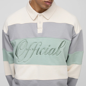 Nueva Camiseta de Rugby Casual para Hombre 2026, Transpirable, de Manga Larga, 100% Algodón de Alta Calidad, Logotipo Personalizado en la Parte Delantera, OEM - Product Image 1