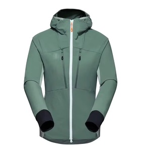 Chaqueta Cortavientos con Capucha para Hombre, Color Sólido, Cierre de Cremallera, Ropa Deportiva para Exteriores, Otoño, Corte Regular, Exterior de Poliéster - Product Image 1