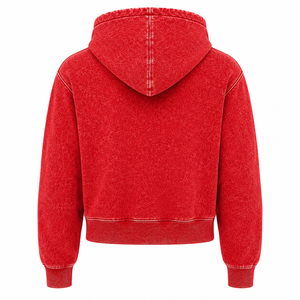Conjunto de chándal unisex personalizado con capucha y lavado ácido, estilo vintage, de tela gruesa, sudadera con cremallera y pantalones de pierna ancha. - Product Image 5