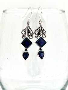 Boucles d'oreilles pendantes en Tanzanite, bijoux artisanaux en pierres précieuses, cadeau élégant pour femme, fournisseur en gros - Product Image 6