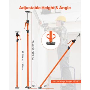 Set di 4 Pali Telescopici in Acciaio 49.2-114.6 Pollici per Supporto Armadietti, Sistema di Regolazione Rapida a 3 Mani, Capacità di Carico 198 Libbre - Product Image 2