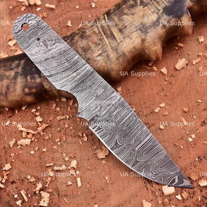Cuchillo de Supervivencia de Acero de Damasco Forjado a Mano, Hoja en Blanco con Punta Caída, Grosor de 0.5mm, 8 Pulgadas/Largo Personalizable para Fabricantes de Cuchillos Personalizados - Product Image 4