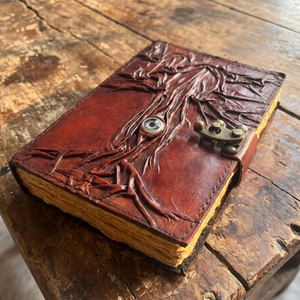 Diario de Cuero con Ojo Turco y Árbol de la Vida, Hecho a Mano, Libro Gótico de las Sombras, Regalo para Brujas, Libro de Hechizos Vintage - Product Image 2
