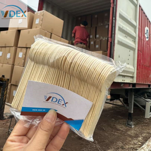 Couverts jetables durables et écologiques Cuillères en bois avec poignée renforcée Ustensiles composables - Product Image 3