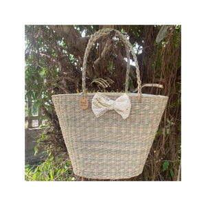 Sac fourre-tout grande capacité en jonc de mer VietChoice, sac à bandoulière tissé à la main pour femme, vente en gros - Product Image 1