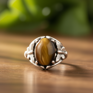 9.8 Grams <b>Tiger</b> <b>Eye</b> Fine Pendant <b>Ring</b> Elegant and Durable Jewelry - Product Image 3