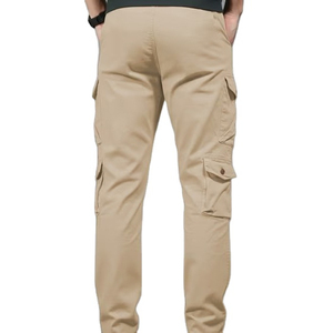 Pantalon cargo athlétique pour homme de marque, personnalisé, multi-poches, décontracté, coupe droite, ample, avec bas ouvert, pour la randonnée et le jogging - Product Image 3