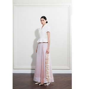 Wholesale Skirts For Women SERENITY <b>ASYMMETRICAL</b> MIDI SKIRT Fabric Three Lightweight Soft Layers Women's Skirts From Vietnam - Product Image 2