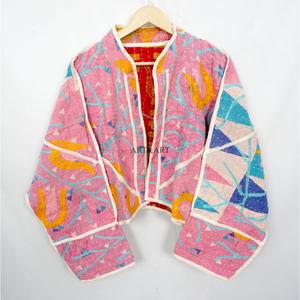 new arrival Cotton Designer Kantha <b>Jacket</b> Multi Color Ethnic Style Embroidery with open closure Handmade Vintage kantha <b>jacket</b> - Product Image 1