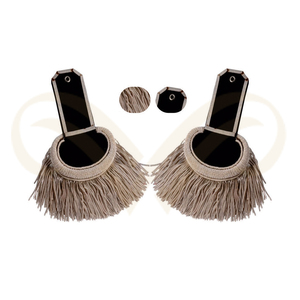 Épaulettes personnalisées noires et grises à franges, réglables, de haute qualité, insignes de grade pour uniforme civil, pour le service - Product Image 1