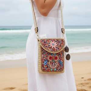 Pochette de soirée perlée personnalisée motif citron, sacs à bandoulière perlés de créateur, sacs à main et pochettes de luxe pour soirées - Product Image 4