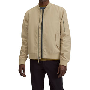 Blouson de motard personnalisable pour homme en cuir véritable marron, col montant, fermeture éclair, imperméable, style urbain vintage, finition délavée, hiver - Product Image 2