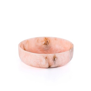 <b>Crystal</b> Finish Resin Pedestal Bowl with Matching Tray and Designer Saucers for Modern Elegant Dining - Product Image 5