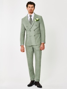 Costume de mariage homme grande taille en laine, double boutonnage, coupe ajustée, logo personnalisé accepté, simple bouton - Product Image 1