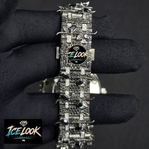 ICE LOOK นาฬิกาข้อมือผู้หญิงสีเงิน/สีเงินโทน 40 มม. หน้าปัดอะนาล็อก กลไกแบบกลไก คริสตัลแซฟไฟร์ 18 มม. แสดงวันที่ ฝังเพชร - Product Image 3