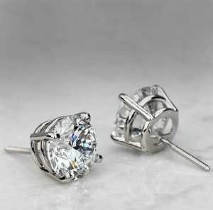 Boucles d'oreilles en diamant rond brillant cultivé en laboratoire avec placage or jaune, blanc et rose 18 carats, design minimaliste unisexe - Product Image 6