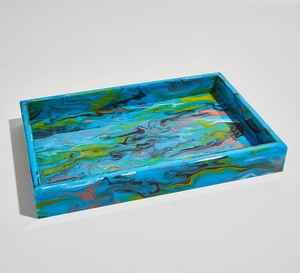 Elegante Bandeja de Resina para Servir, Ideal para la Mesa de Centro, Realza la Decoración de la Sala de Estar con un Acabado Artístico Brillante - Product Image 6