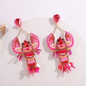 Nuevo Diseño de Verano: Colgante de Langosta Oceánica con Cuentas de Cristal y Perlas Rosas para Mujer, Estilo Clásico y Lindo, por MULTI CRAFT - Product Image 3