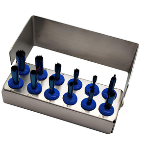 Bone Bridge Instruments 12-Piece Dental Trephine Tissue <b>Punch</b> Kit Silver Cone Head 1.4mm Manual Instrument CE Certified for - Product Image 1