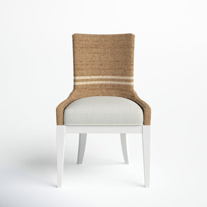 <b>Rustic</b> Farmhouse <b>Dining</b> Accent <b>Chair</b> Wood and Natural Woven Side <b>Chair</b> - Product Image 1