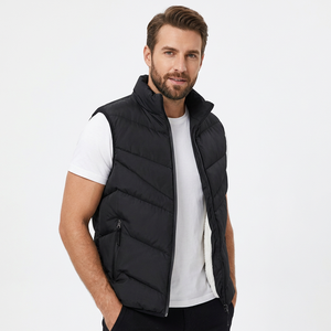 Gilet d'hiver matelassé pour homme, col montant, fermeture éclair, sans manches, épais et chaud - Product Image 2