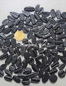 Magnifique lot de tourmaline noire drusée de qualité supérieure, cabochons lisses pour la fabrication de bijoux - Product Image 3