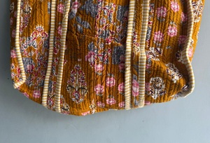 Bolso tote bohemio de lona acolchada con estampado, tipo shopper, con dos asas y parte superior abierta, para viajes diarios, regalo para ella. - Product Image 5