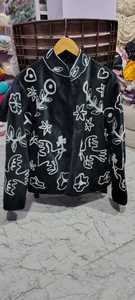 Boho Style Hand Embroidered Velvet Short Jacket with Crewel Work - Product Image 2
