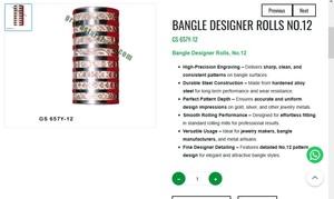 Bangle Designer Rolling Mill Pattern <b>Rolls</b> No 12 Jewelry Making <b>Tools</b> Goldsmith <b>Tools</b> Steel | Item No GS-657Y-12 - Product Image 3