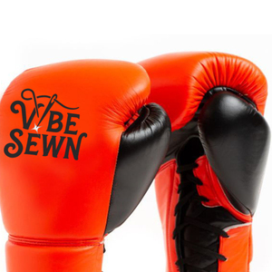 Gants de boxe professionnels personnalisés avec logo, 14/10/16 oz, en cuir, pour entraînement de kickboxing et Sanda, protection UV, fermeture à lacets au poignet - Product Image 6