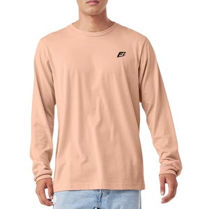 Camiseta de Algodón de Manga Larga para Hombre, Cuello Redondo, Color Sólido, Estilo Casual, con Logotipo Estampado en la Parte Delantera, Corte Regular, Venta al Por Mayor - Product Image 1