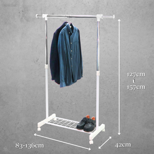 Hot Selling Iron Mesh Single Clothes Hanger with Extendable Tubes Clothing Organizer for Living Room - Product Image 2