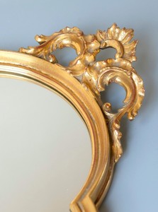 Large Golden Mirror <b>Arch</b> Mirror, Baroque Wall Mirror, Scalloped Gold Leaf <b>Frame</b> - Product Image 2