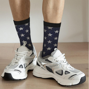Chaussettes de sport pour hommes personnalisées en coton brodé OEM, avec logo, pour l'hiver, le tennis, l'athlétisme, la course, à compression, montantes à la cheville - Product Image 5