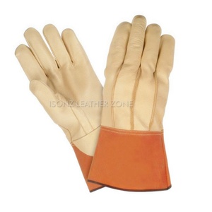 Guantes de Soldadura de Piel de Cabra Resistentes, Refuerzos en la Palma Resistentes al Fuego, Guantes de Soldador, Guantes de Seguridad Industriales - Product Image 5