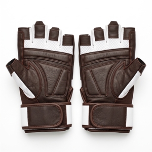 Gants de musculation en cuir à demi-doigts avec support de poignet, respirants, fermeture auto-agrippante, unisexes, pour entraînement de force et gym - Product Image 6