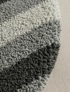 Modern Minimalist <b>Wool</b> Striped Anti-Slip Soft Tufted Grey Charcoal White Circle Area Rug Living Room Bedroom Decor - Product Image 6