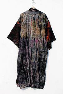 Kimono teint en ombre, tenue de nuit, tenue de salon en coton, cravate teintée en soie, kimono sari en soie vintage pour femmes, nouvel arrivage - Product Image 2