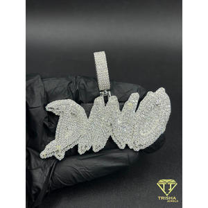Lab Grown Diamond Script <b>Name</b> Pendant Iced Out Hip Hop <b>Necklace</b> <b>Custom</b> Letter Bling Jewelry Gift - Product Image 4
